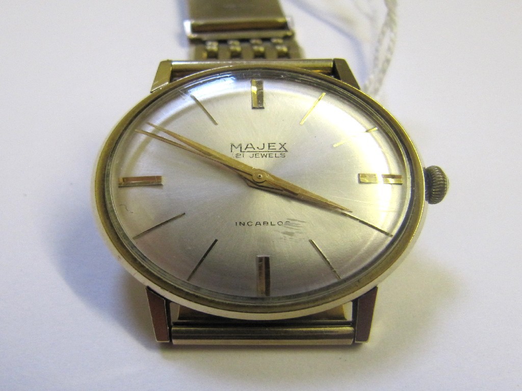 Appraisal: Gents ct gold cased Majex wrist watch with ct gold