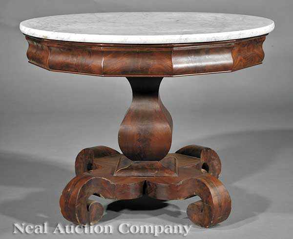 Appraisal: An American Late Classical Carved Mahogany Center Table c in