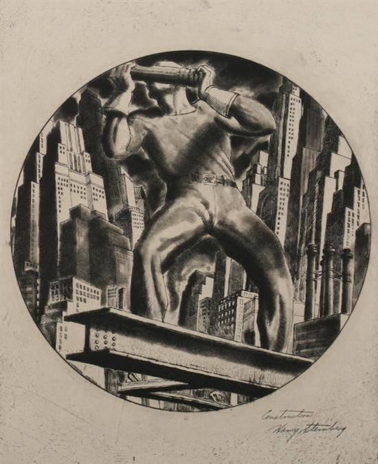 Appraisal: HARRY STERNBERG American - CONSTRUCTION signed and titled in pencil