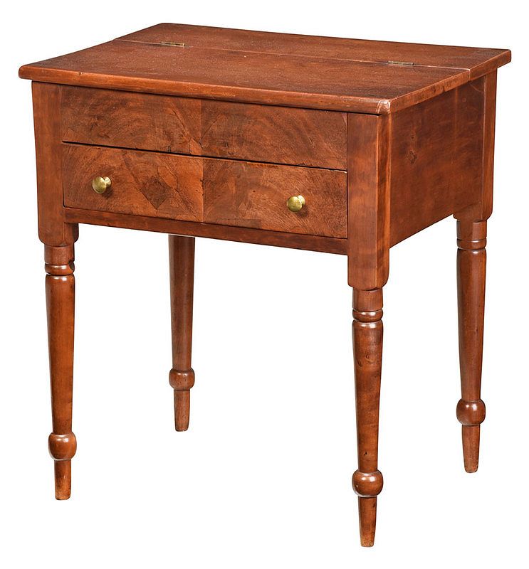 Appraisal: Federal Cherry Sewing Table attributed to Greene County Tennessee -