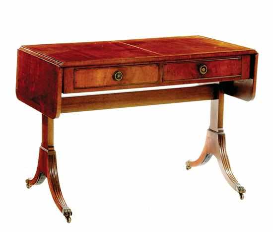 Appraisal: Inlaid mahogany sofa table early th century in the Regency