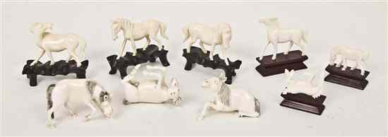 Appraisal: A Collection of Nine Chinese Carved Ivory Horses in various