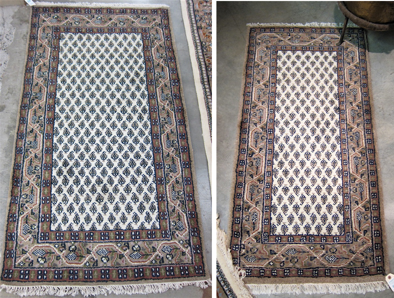 Appraisal: TWO MATCHING HAND KNOTTED ORIENTAL AREA RUGS Indo-Persian Senneh design