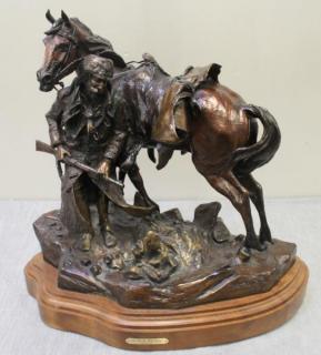 Appraisal: PAYNE Vic Signed Numbered Dated Bronze Sculpture The Lonely Wolf