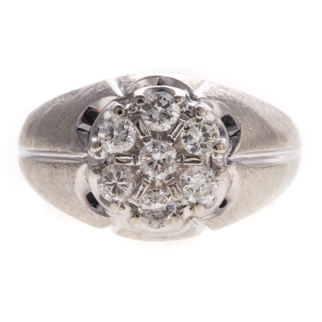 Appraisal: A Gentlemen's Diamond Ring in K White Gold K white