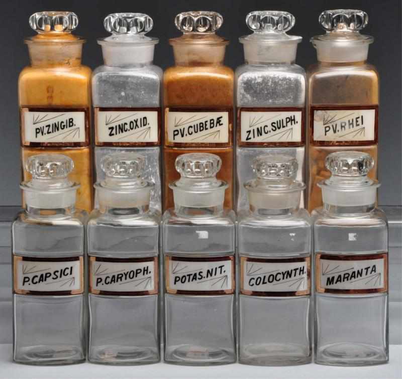 Appraisal: Lot of Label-Under-Glass Apothecary Jars Description Circa to drug storage