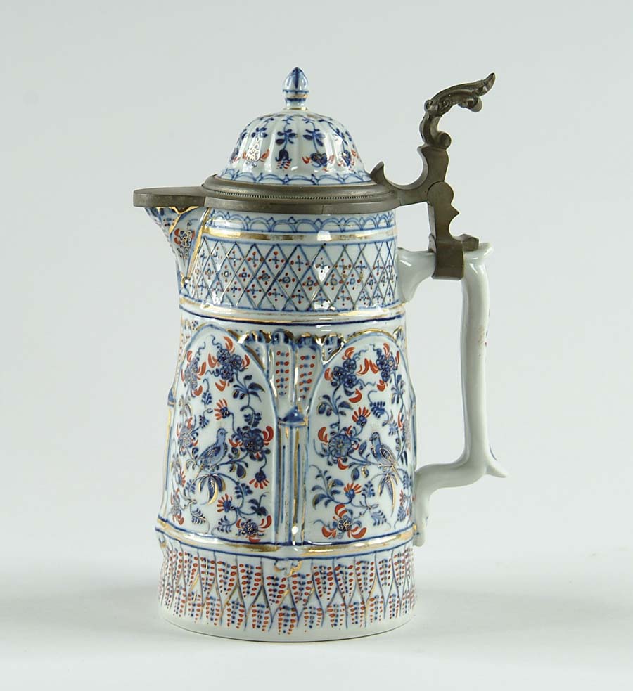 Appraisal: MEISSEN TYPE PORCELAIN STEIN th th Century Blue and white