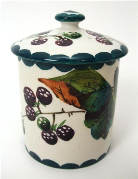 Appraisal: WEMYSS MEDIUM PRESERVE JAR COVER EARLY TH CENTURY decorated with