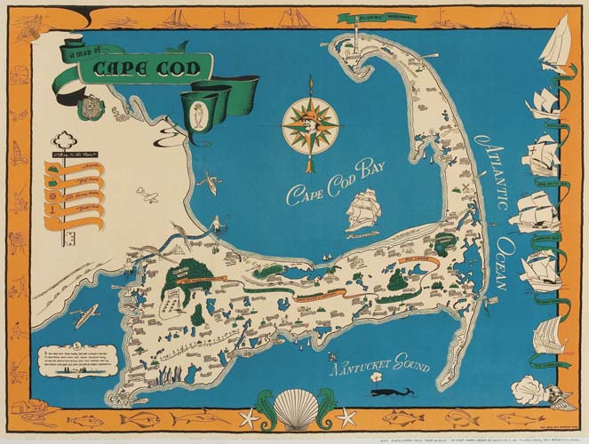 Appraisal: PAUL PAIGE A MAP OF CAPE COD x inches x