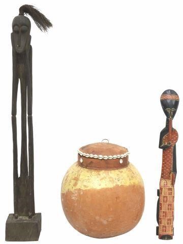 Appraisal: lot of Decorative tribal objects including carved Batak shaman sculpture