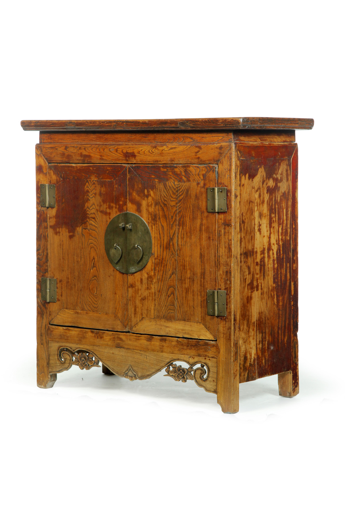 Appraisal: CHINESE CABINET Late th-early th century elm Mortised construction Traces