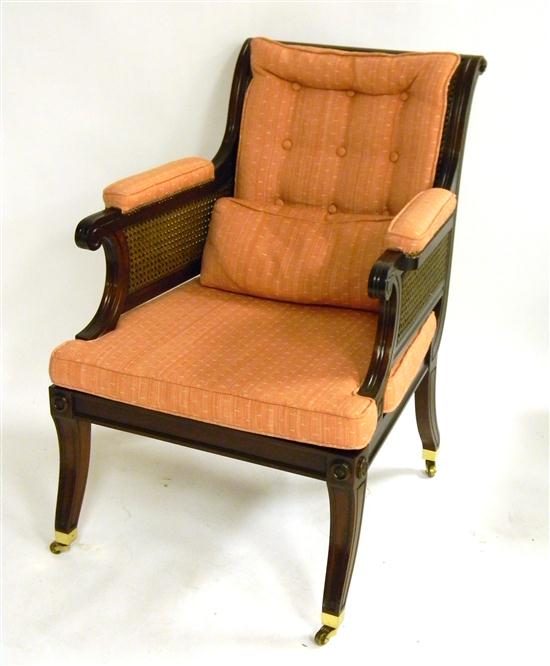 Appraisal: Armchair French Empire style caned back rest and caned below