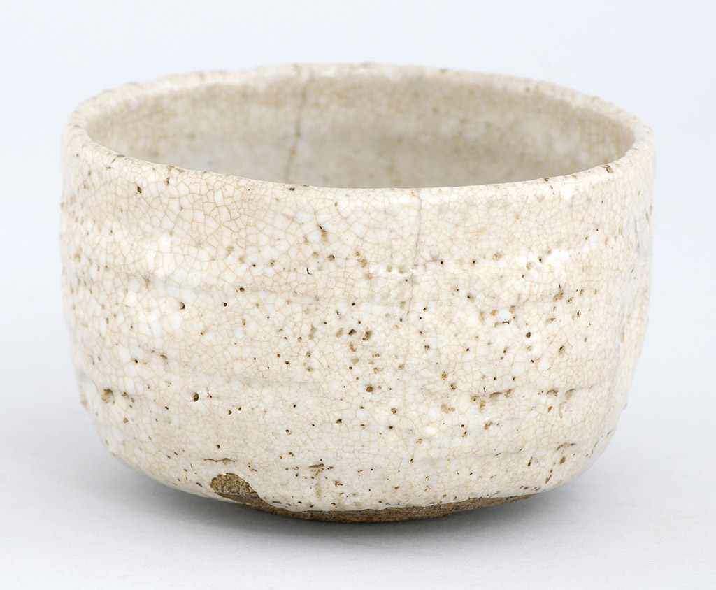 Appraisal: SHINO POTTERY CHAWAN th CenturyWith gray crackle glaze Potter's mark