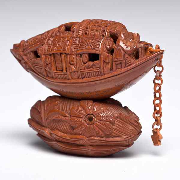 Appraisal: Chinese Seed Carving th century a very finely detailed ship