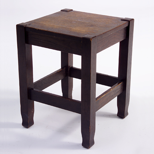 Appraisal: STICKLEY BROTHERS Tabouret with shaped feet Original finish wear to