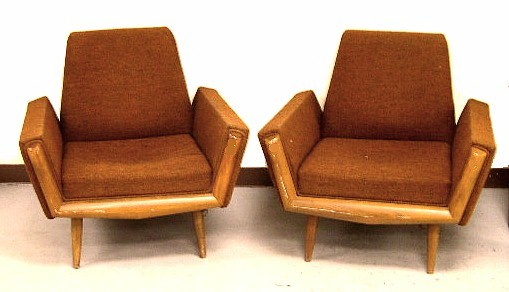 Appraisal: Pair of mid century modern chairs by Adrian Pearsall made