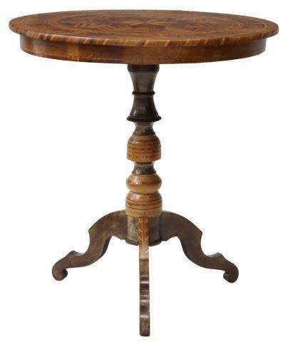 Appraisal: Italian parquetry-top occasional table early th c circular top inlaid