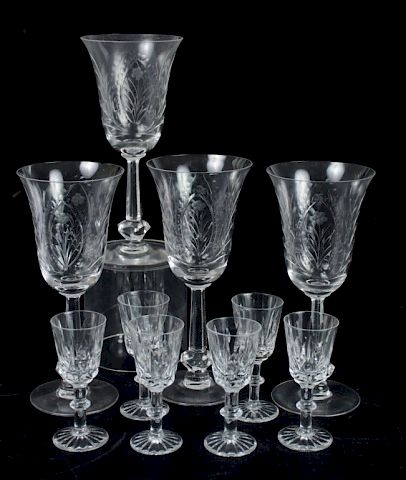 Appraisal: Cut Glass Stemware Group Ten pieces of cut glass stemware