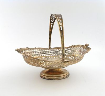 Appraisal: An Edwardian silver swing-handled basket by The Levesley Brothers Sheffield