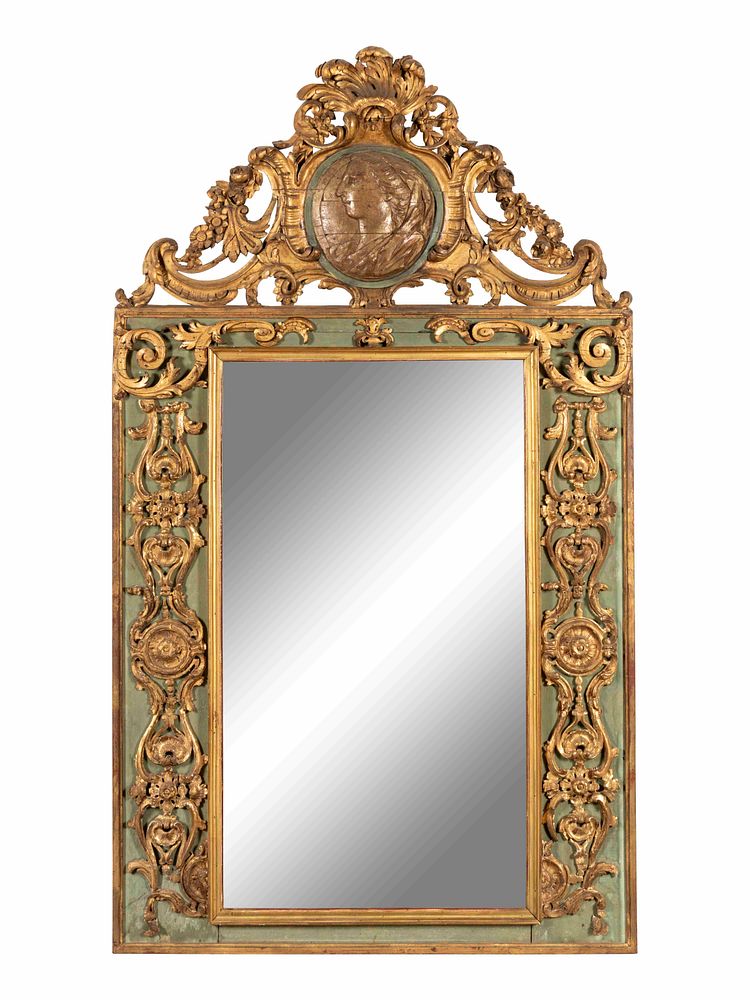 Appraisal: A Continental Painted and Parcel Gilt Pier Mirror A Continental