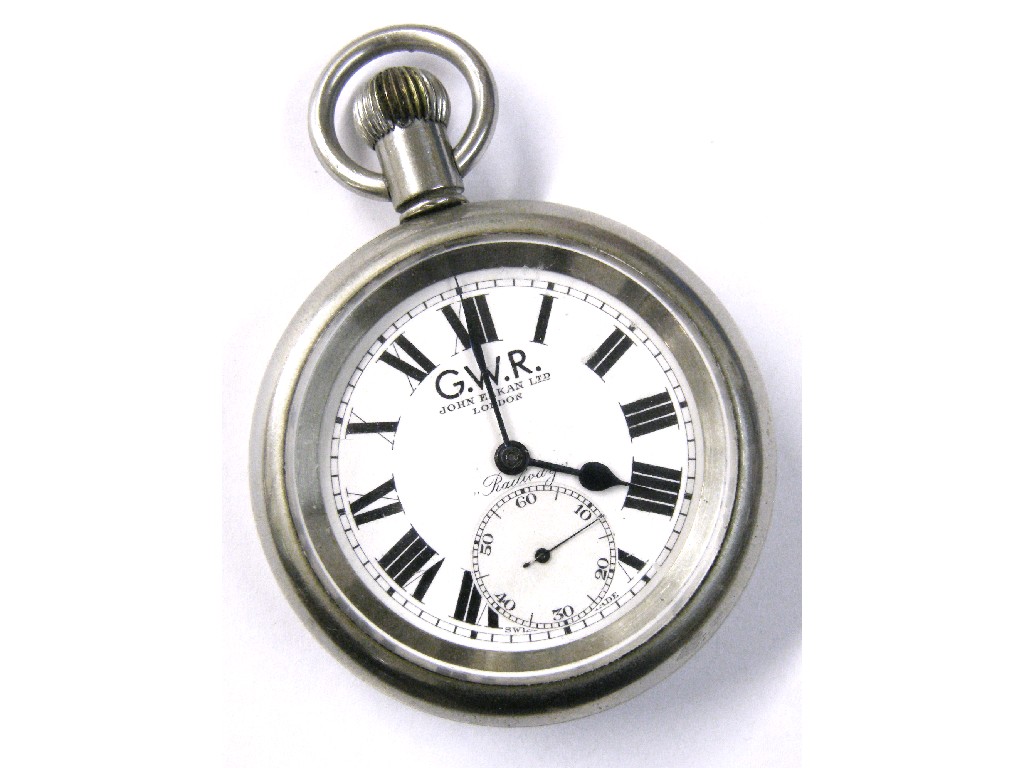 Appraisal: Nickel cased lever pocket watch the dial branded John Elkan