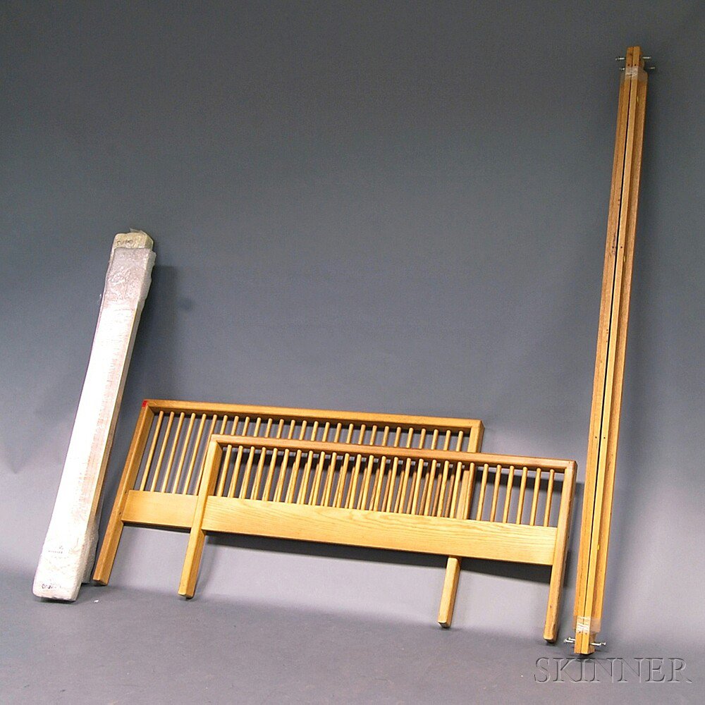 Appraisal: Oak Charles Webb Bed th century head and footboard with