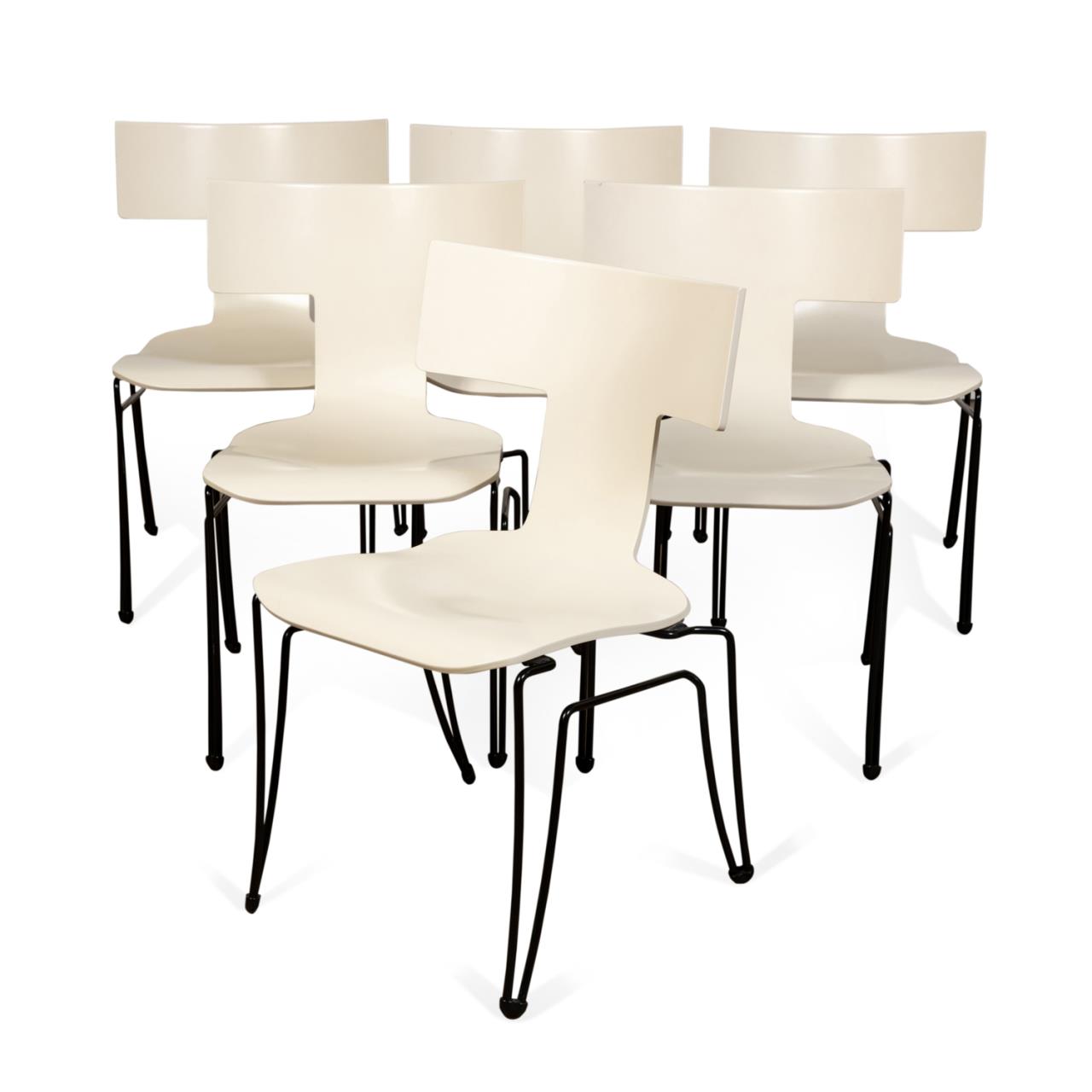 Appraisal: SET OF WHITE DONGHIA ANZIANO KLISMOS CHAIRS John Hutton for