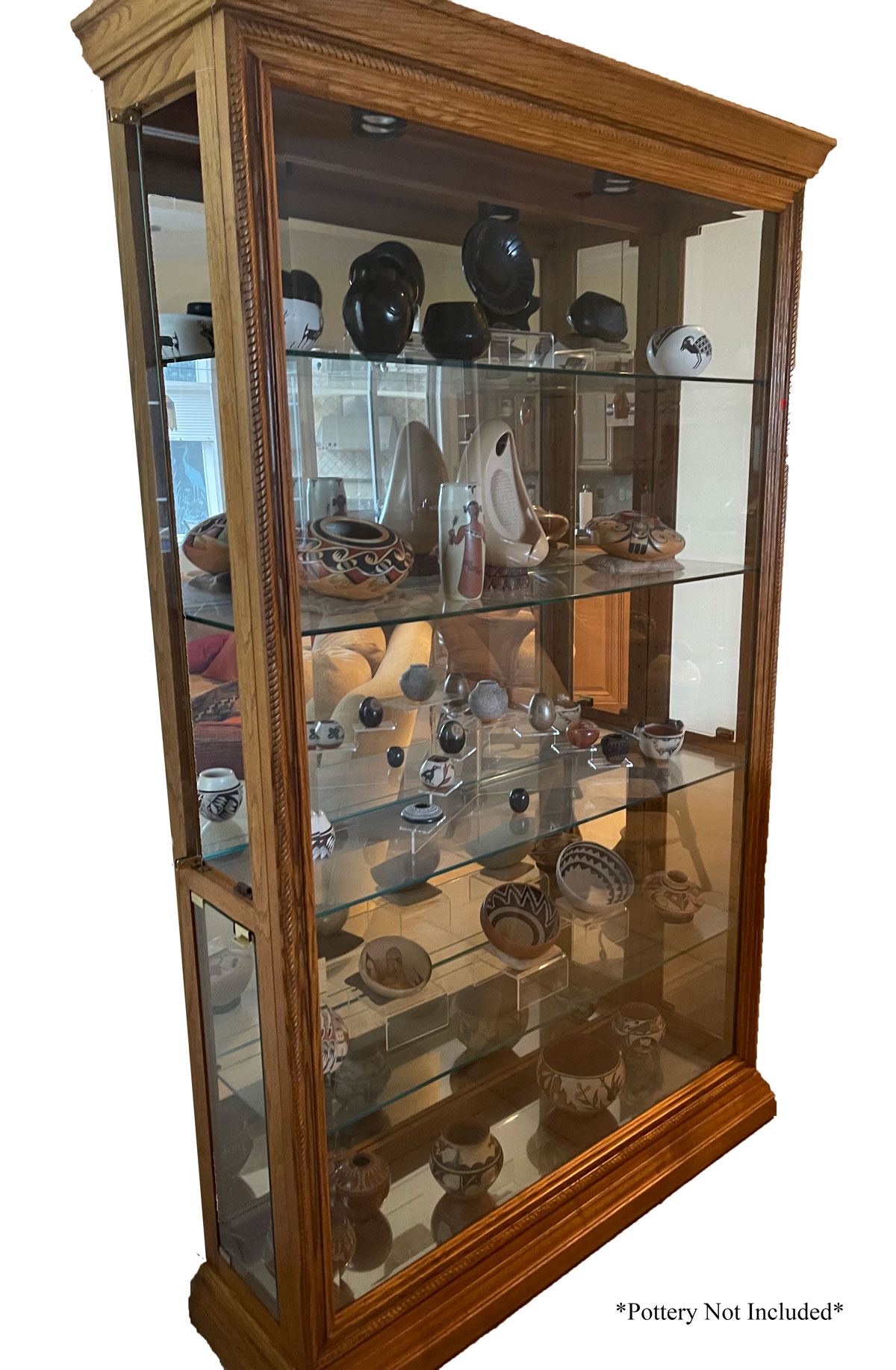 Appraisal: GLASS CURIO CABINET - light glass display cabinet having glass