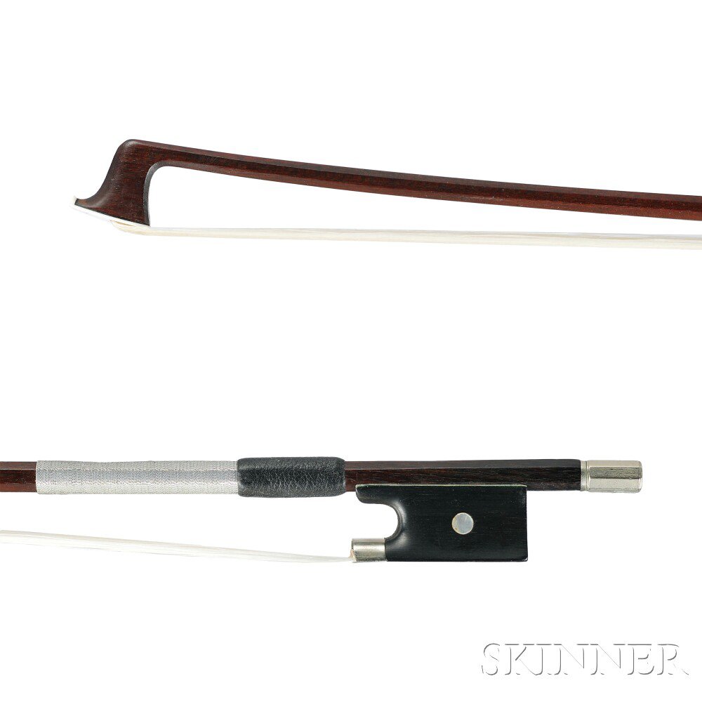 Appraisal: French Silver-mounted Violin Bow Cuniot-Hury the octagonal stick unstamped weight