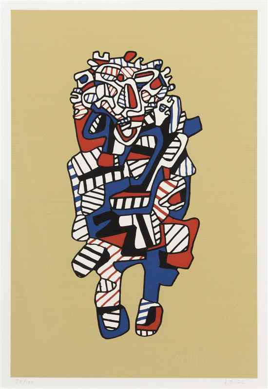 Appraisal: Jean Dubuffet French - Celebrator IV from Presences Fugaces lithograph