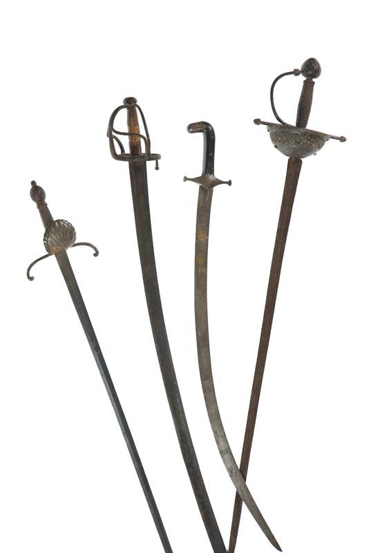 Appraisal: FOUR SWORDS Nineteenth century or earlier Three European swords including