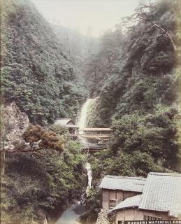 Appraisal: Photograph Genre Scene Nunobiki Waterfall Japanese School th century Genre