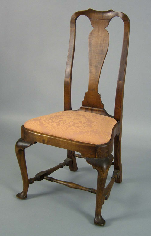 Appraisal: Boston Massachusetts Queen Anne maple dining chair ca with a