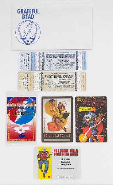 Appraisal: A Grateful Dead group of backstage passes from the last