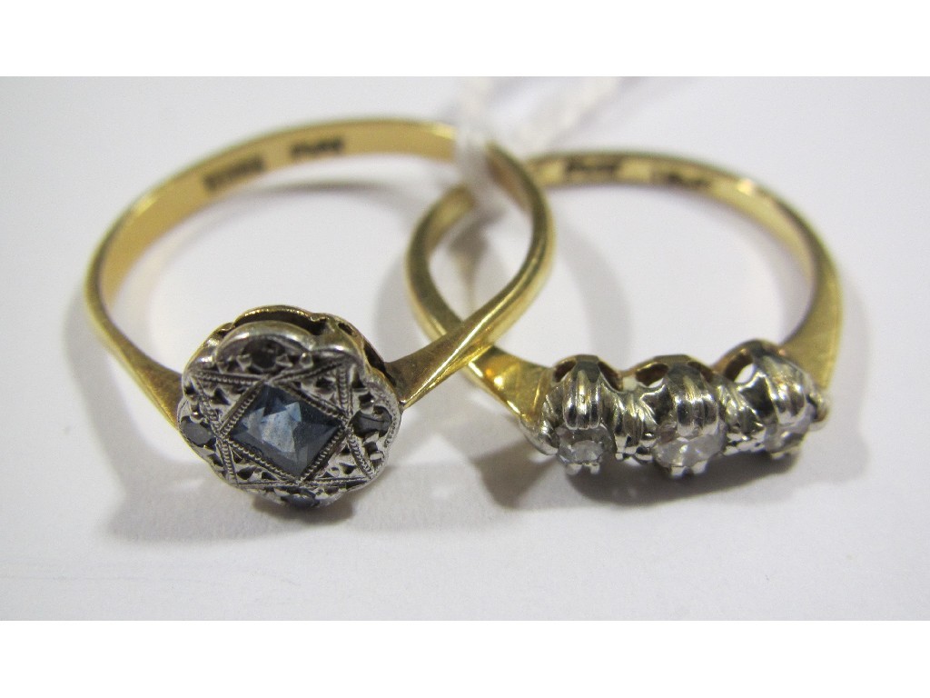 Appraisal: Lot comprising 's ct gold sapphire and diamond set dress