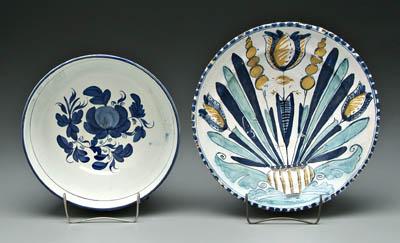 Appraisal: Two Delft bowls one with interior floral bouquet exterior with