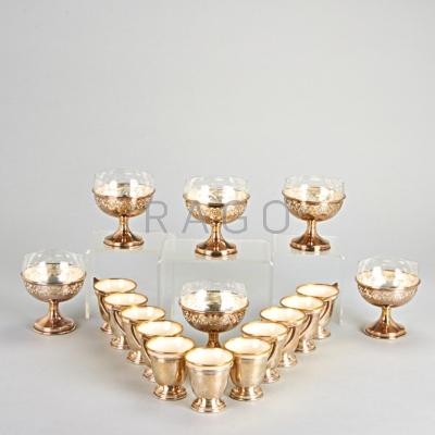 Appraisal: SILVER SORBET AND DEMITASSE CUPS Six S Kind Sons Philadelphia