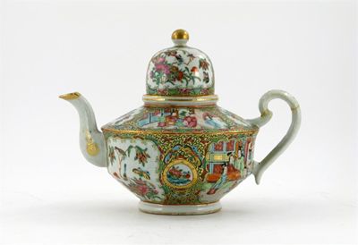 Appraisal: A Chinese Canton famille rose teapot and cover typically decorated