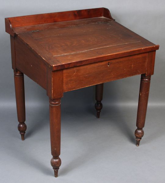 Appraisal: th Century Country Sheraton birch or poplar staind innkeeper's desk