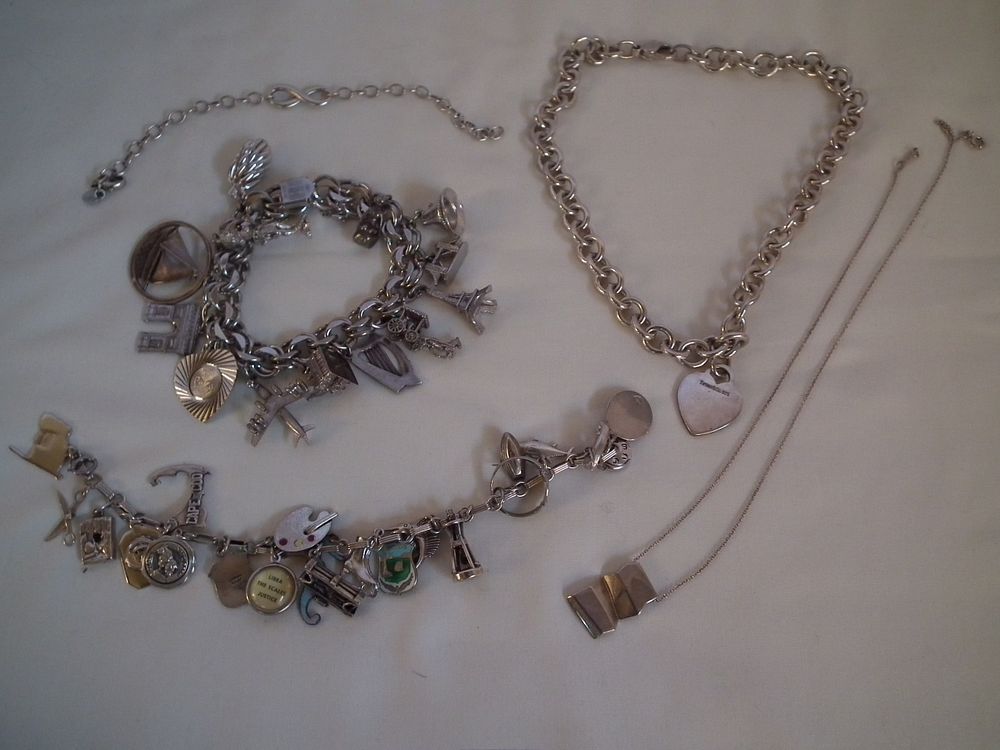 Appraisal: STERLING JEWELRY INCL TIFFANY Lot of pieces of sterling silver