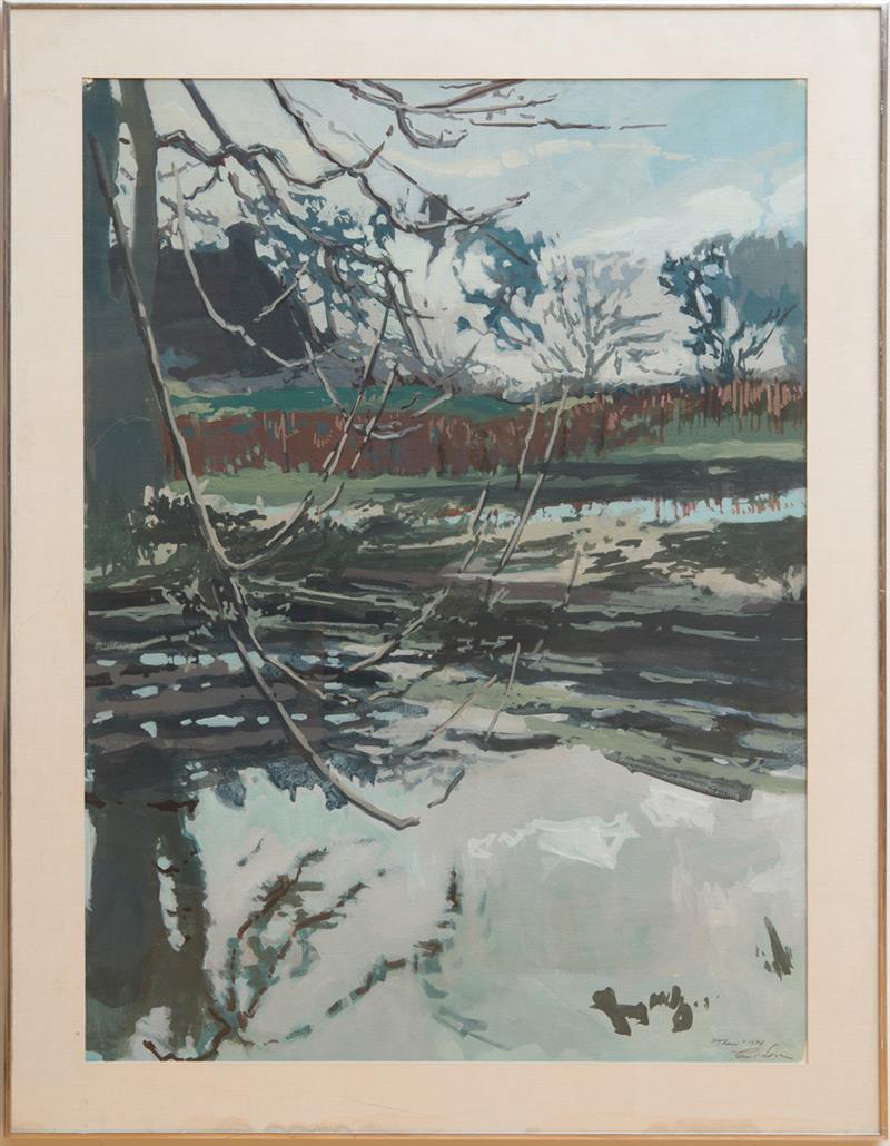 Appraisal: ROBERT DASH b THAW Gouache on paper signed 'Robert Dash'