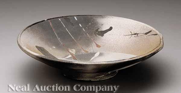 Appraisal: Jim Romberg American th c raku platter hand-painted in a