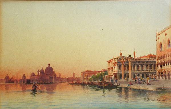 Appraisal: Umberto Ongania Italian A view of the Basin of San