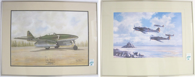 Appraisal: TWO COLLECTIBLE COLOR AVIATION PRINTS each signed by the artist