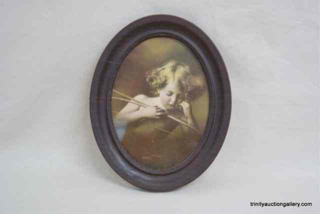 Appraisal: Antique Print Cupid Asleep w Original FrameThis is a nice