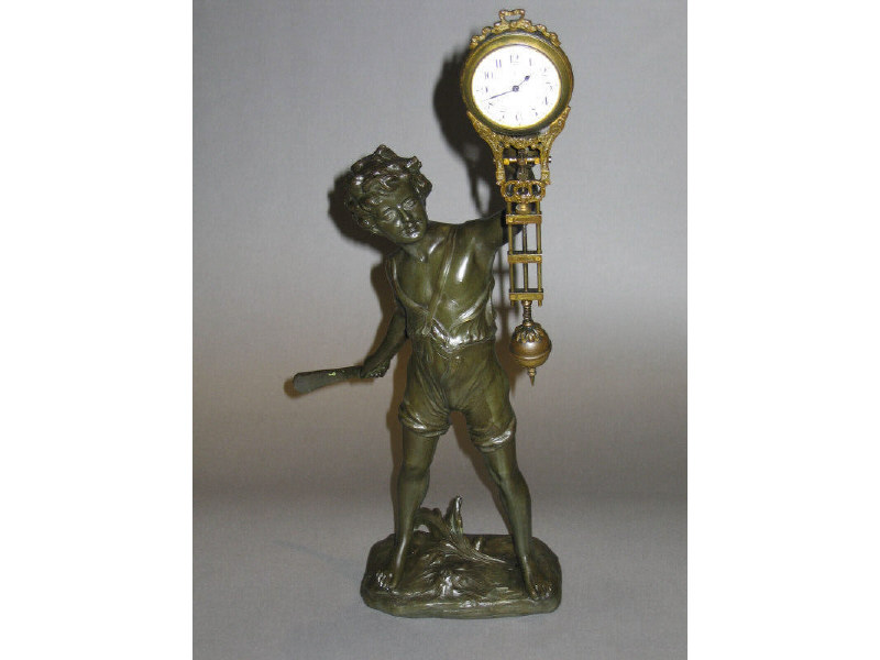 Appraisal: JUNGHANS BAT BOY SWING CLOCK The early th century German