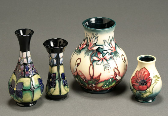 Appraisal: Group of Four Moorcroft Cabinet Vases After Consisting of two