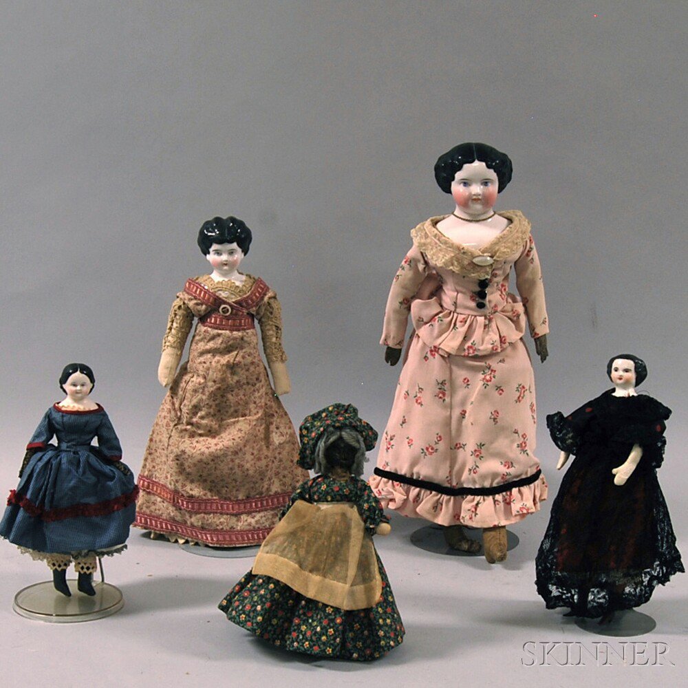 Appraisal: Four China Shoulder Head Dolls probably Germany late th century