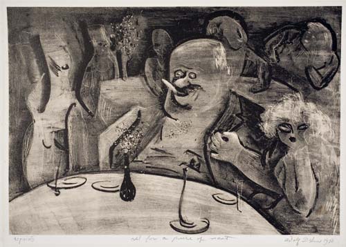 Appraisal: ADOLF DEHN All for a Piece of Meat Lithograph on