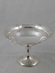 Appraisal: A silver comport with shaped rim marks rubbed probably Birmingham